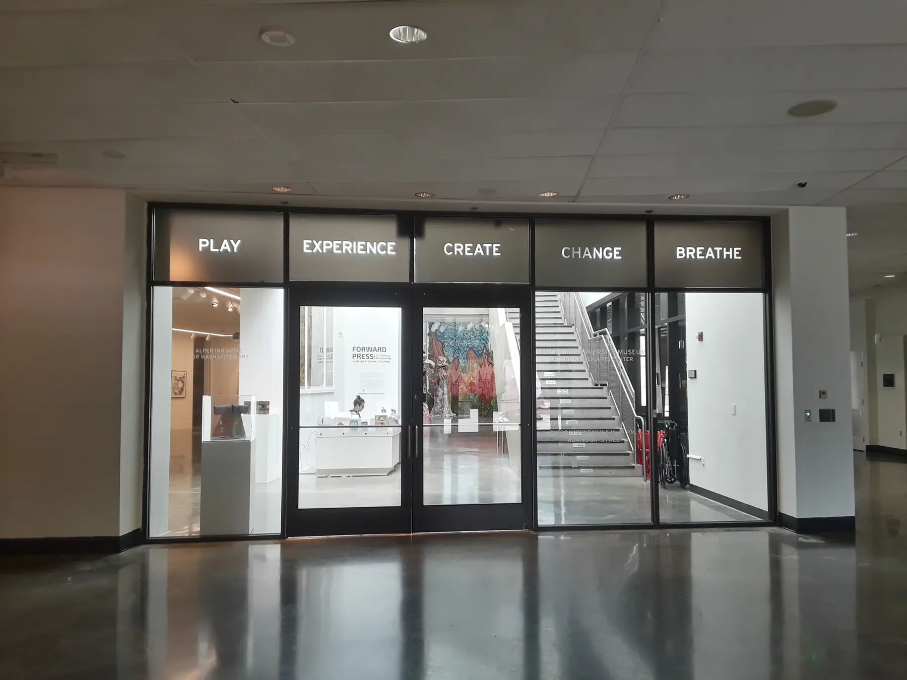 Entrance to galleries at the American University Museum